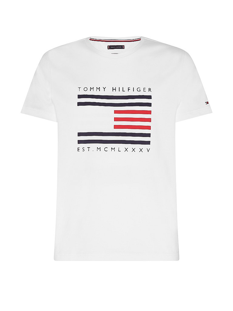 TOMMY HILFIGER T Shirt Regular Fit weiß | L