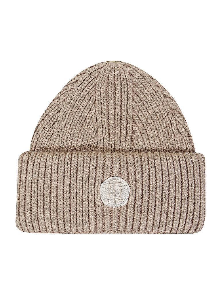 TOMMY HILFIGER Haube - Mütze TH Wool Beanie Camel