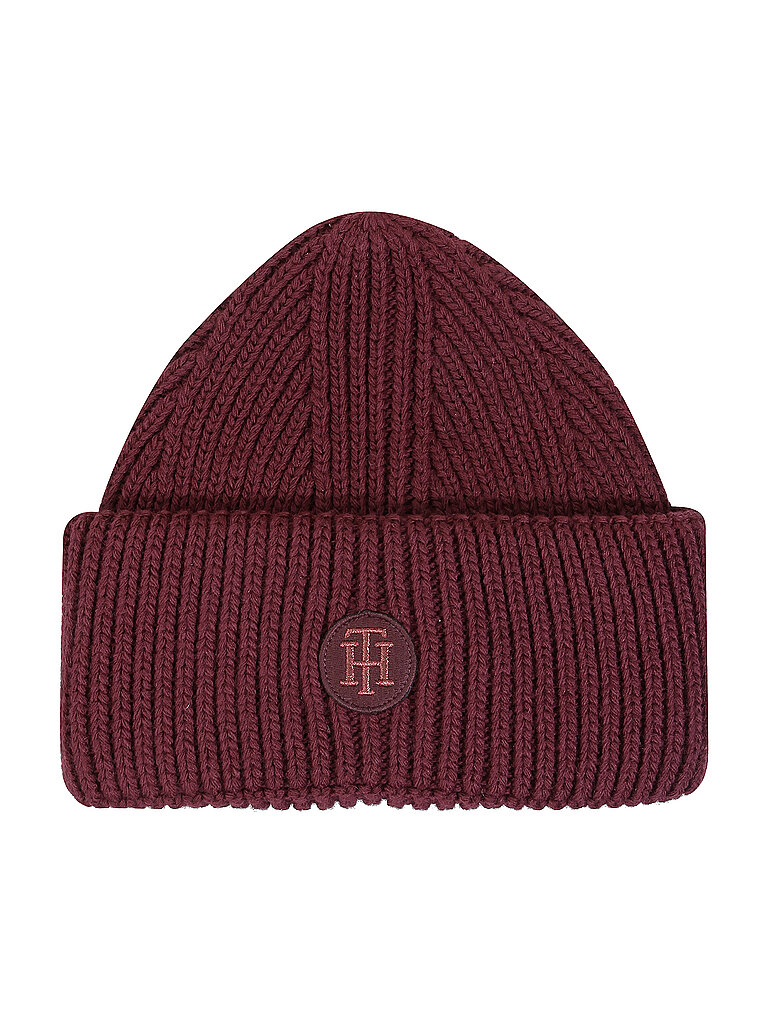 TOMMY HILFIGER Haube - Mütze TH Wool Beanie rot