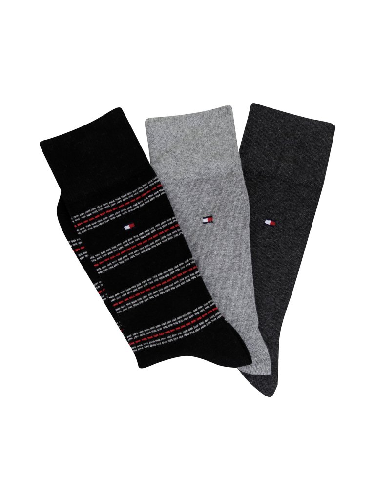 TOMMY HILFIGER Herren Socken 3-er Pkg. schwarz | 39-42