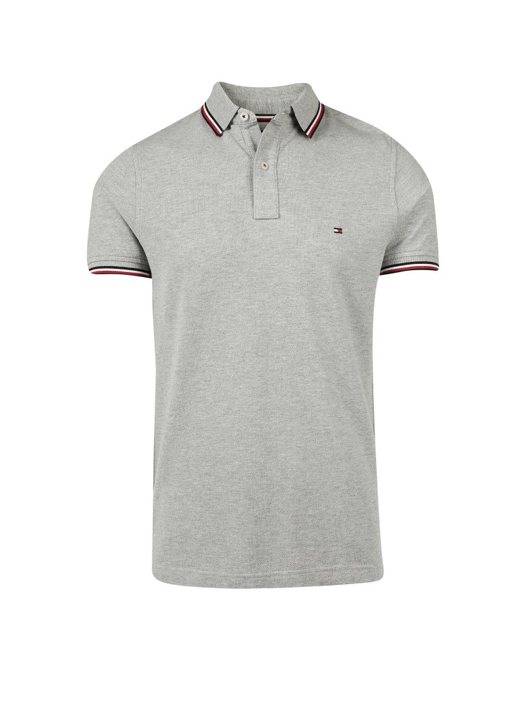 TOMMY HILFIGER Poloshirt Slim Fit  grau | S