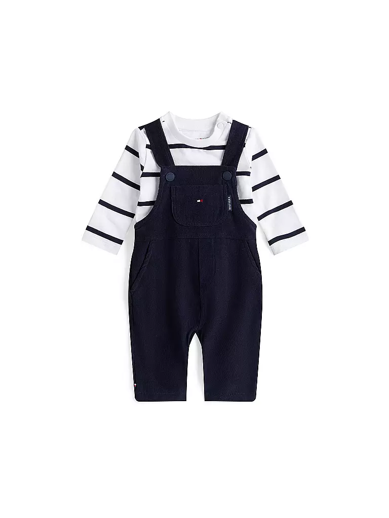 TOMMY HILFIGER | Baby Set 2-teilig Langarmshirt und Latzhose | dunkelblau