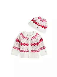 TOMMY HILFIGER | Baby Set 2-tlg. Strickjacke und Haube | weiss