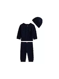 TOMMY HILFIGER | Baby Set 3-teilig Sweater, Hose und Mütze | dunkelblau