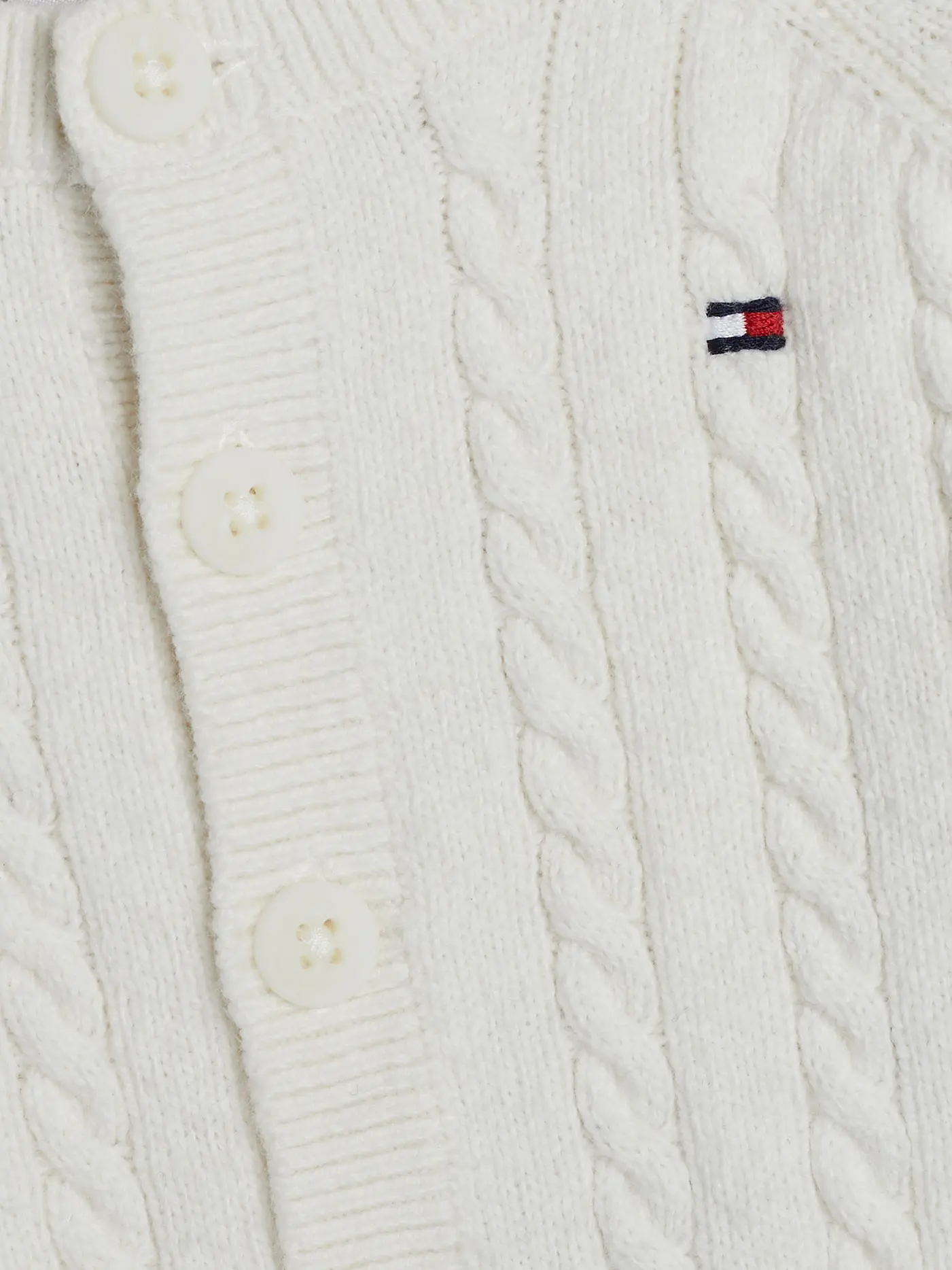 TOMMY HILFIGER | Baby Set 3-tlg Strickjacke, Mütze und Strickhose | creme