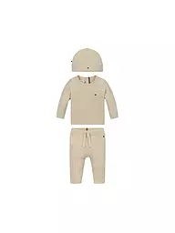 TOMMY HILFIGER | Baby Set 3-tlg. Pullover, Hose und Mütze | beige