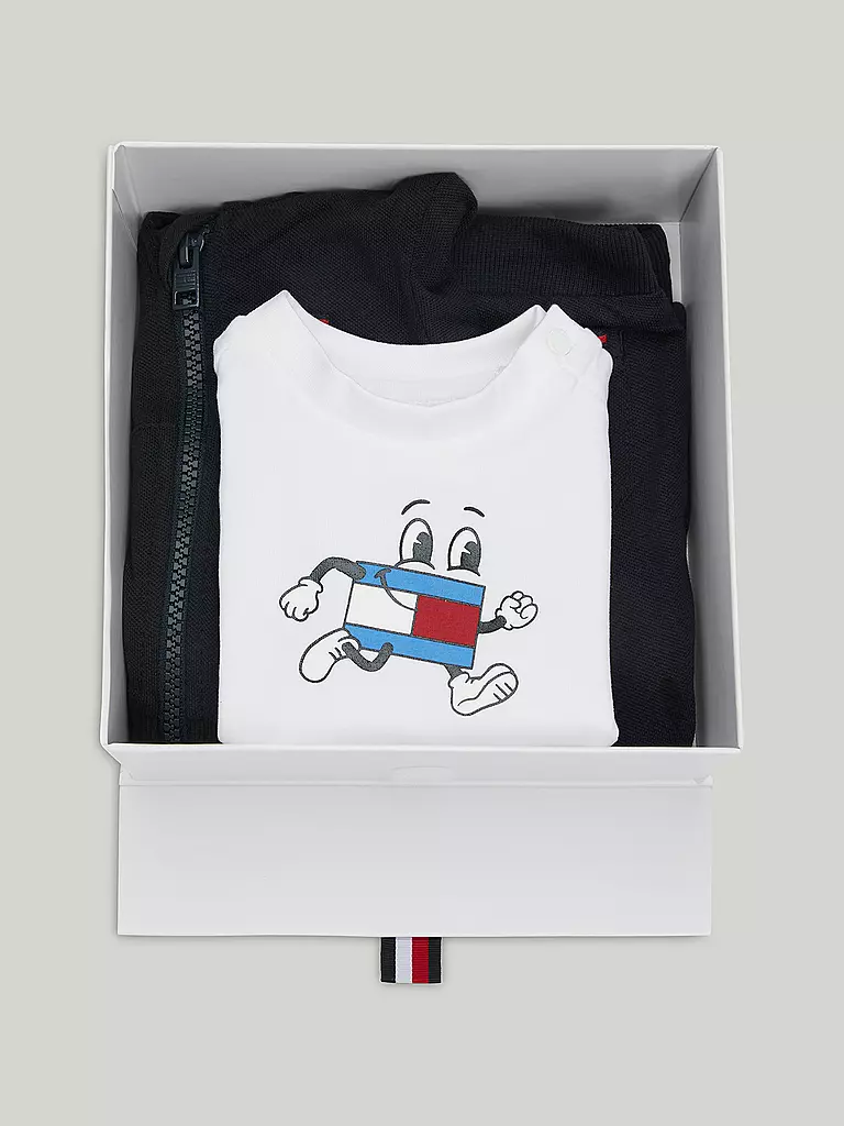 TOMMY HILFIGER | Baby Set 3tlg Sweatjacke, T-Shirt und Hose | dunkelblau
