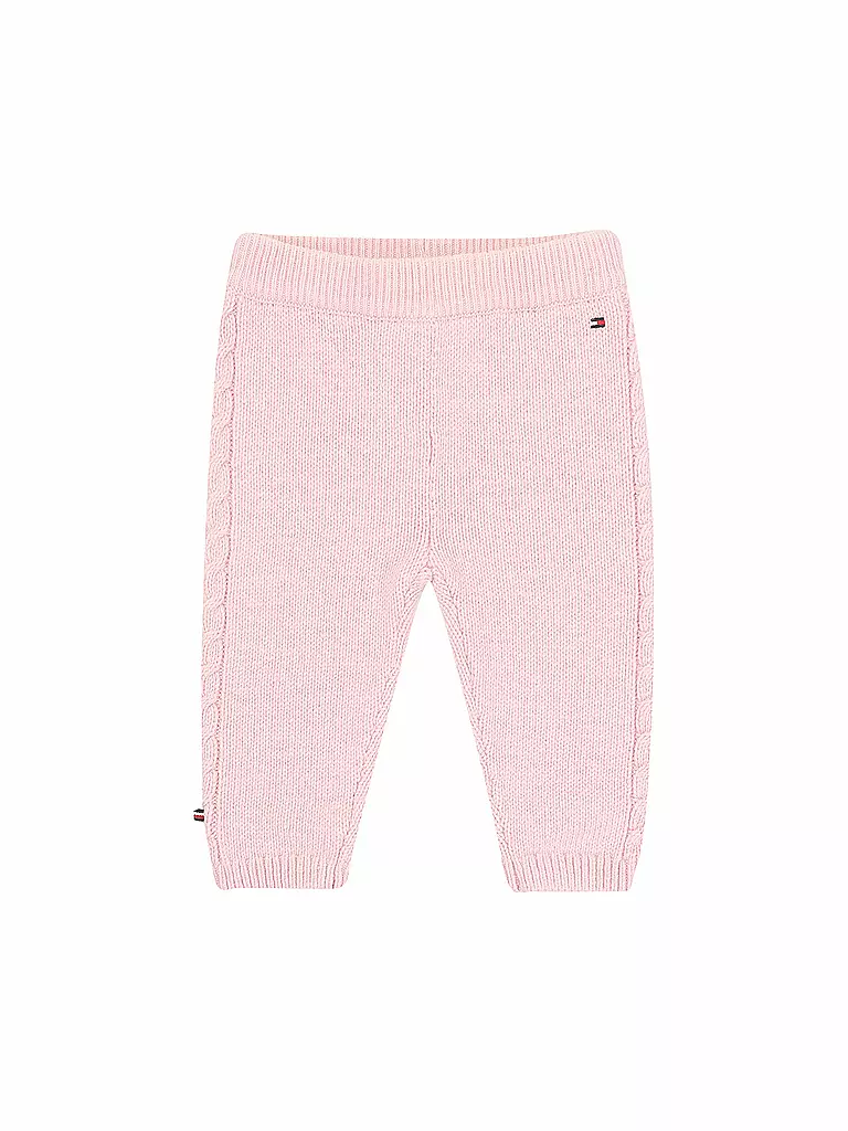 TOMMY HILFIGER | Baby Set Strickjacke, Strickhose und Mütze 3-teilig | rosa