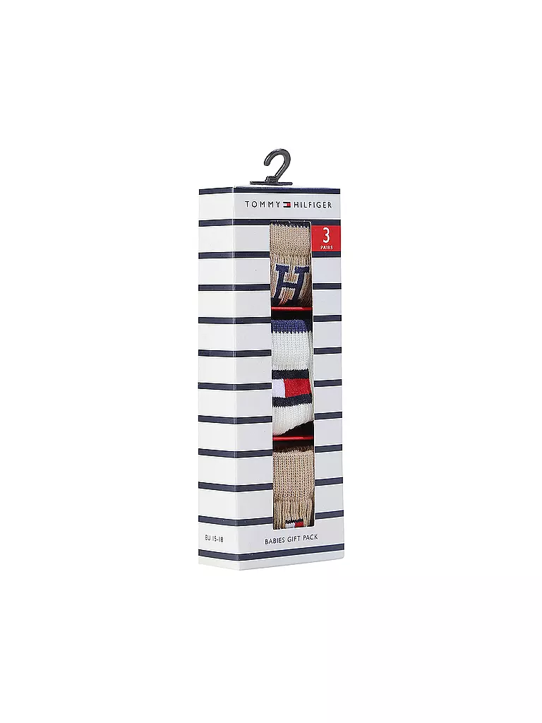 TOMMY HILFIGER | Baby Socken 3er Pkg. classic khaki | dunkelblau