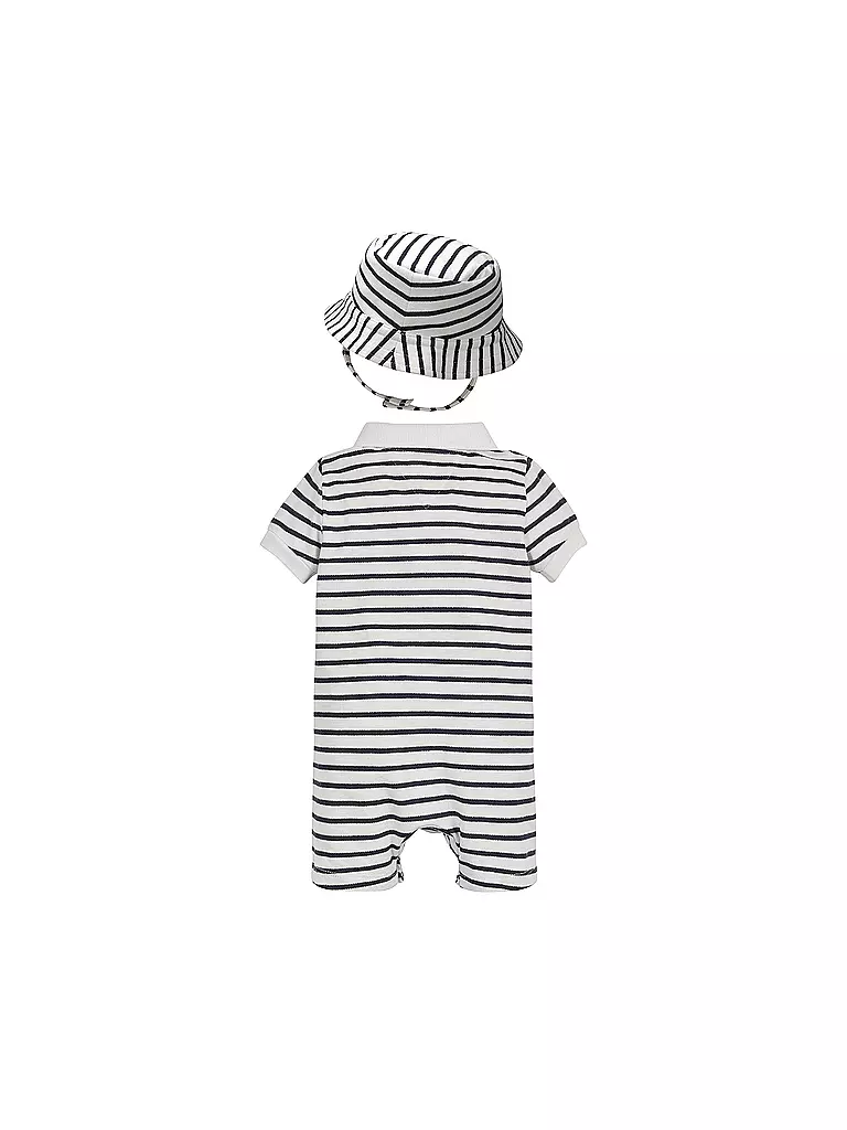 TOMMY HILFIGER | Geschenkset Baby Strampler und Hut 2 Teile | weiss