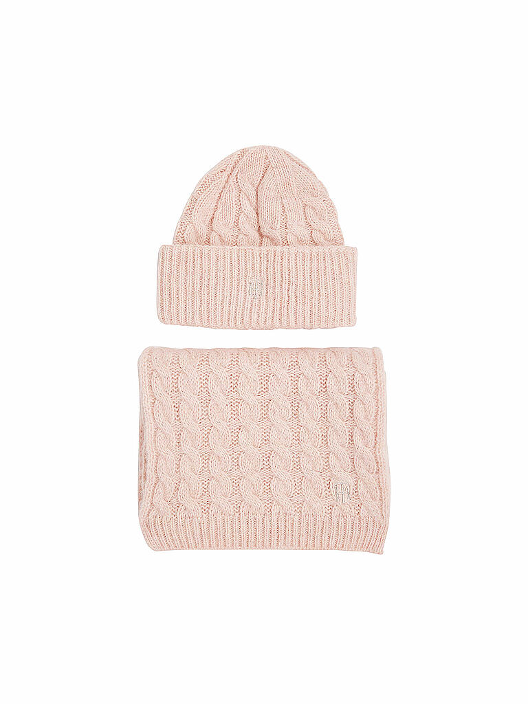TOMMY HILFIGER | Geschenkset Mütze und Schal TIMELESS | rosa