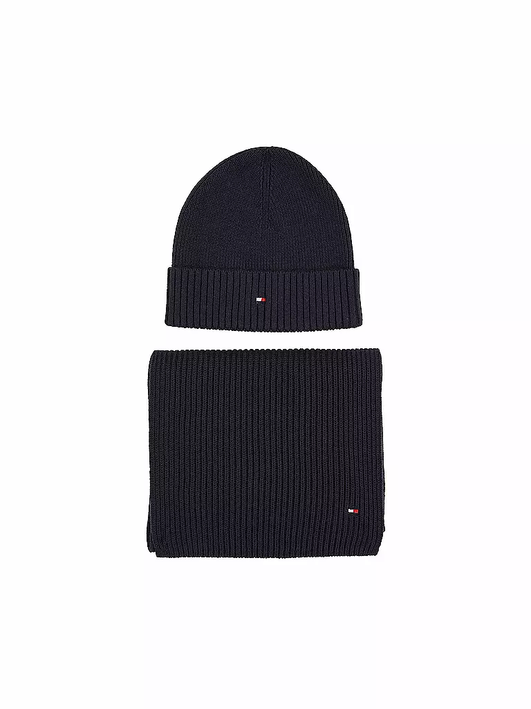 TOMMY HILFIGER | Geschenkset Mütze und Schal | schwarz