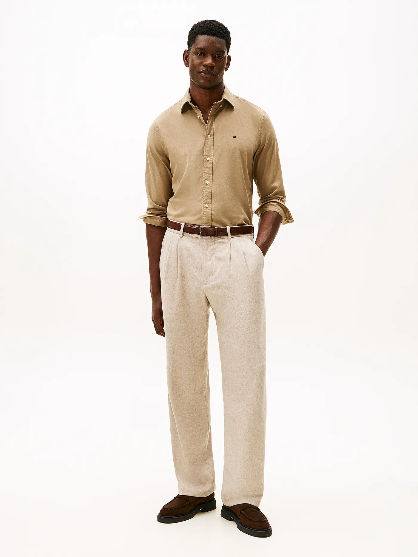 TOMMY HILFIGER | Hemd Regular Fit  | beige
