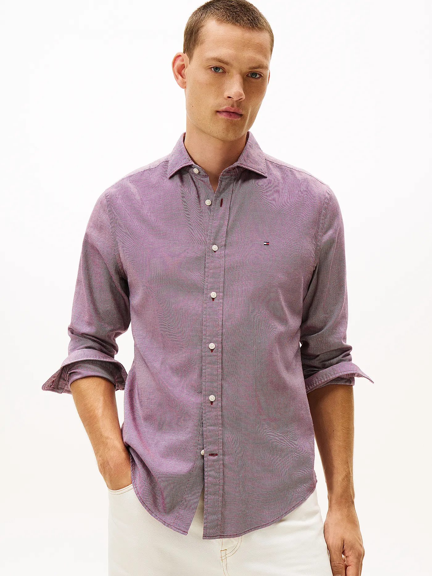 TOMMY HILFIGER | Hemd Regular Fit  | dunkelrot