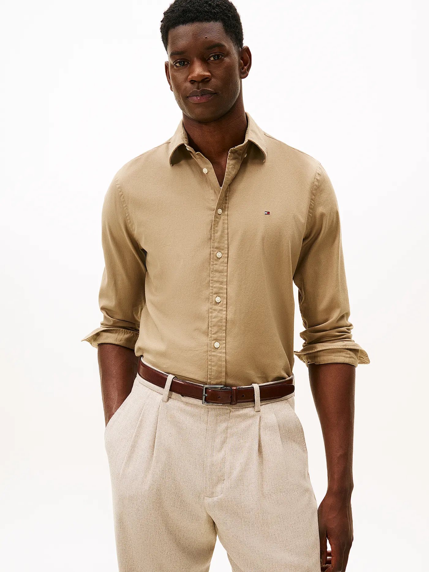 TOMMY HILFIGER | Hemd Regular Fit  | beige