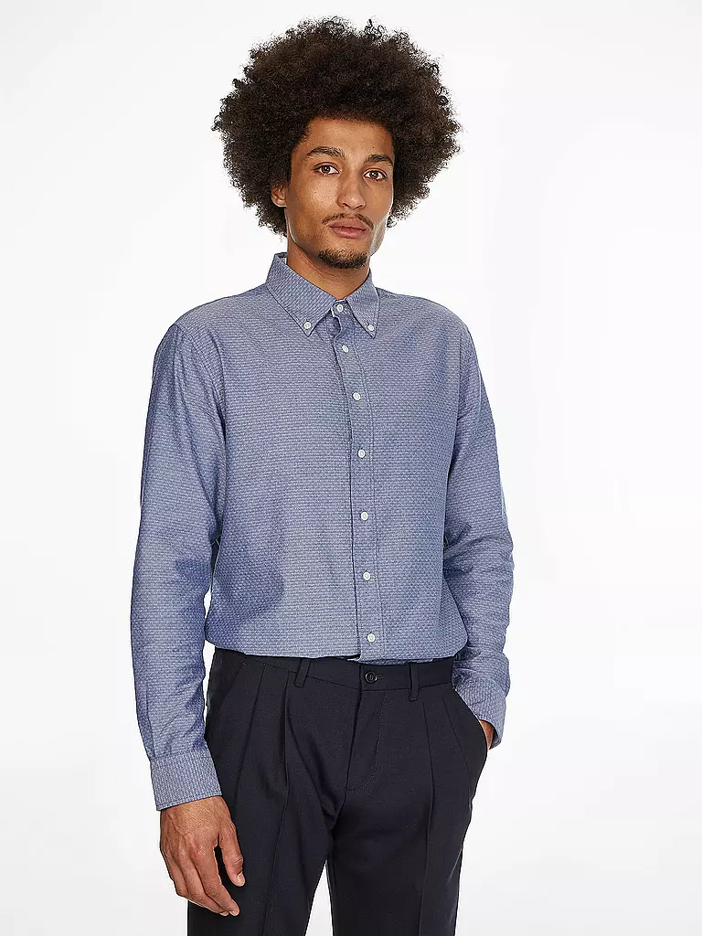 TOMMY HILFIGER | Hemd Regular Fit DOBBY | blau