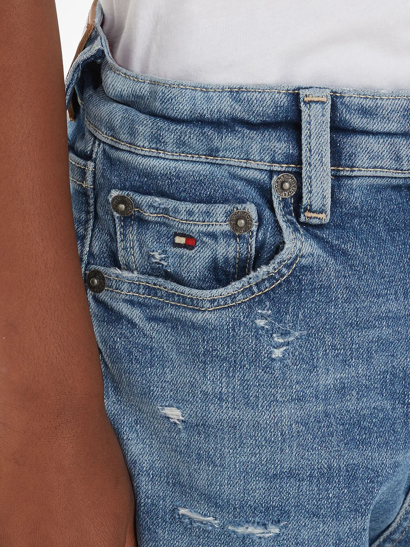 TOMMY HILFIGER | Jungen Jeans Straight Fit ARCHIVE WORN IN  | blau