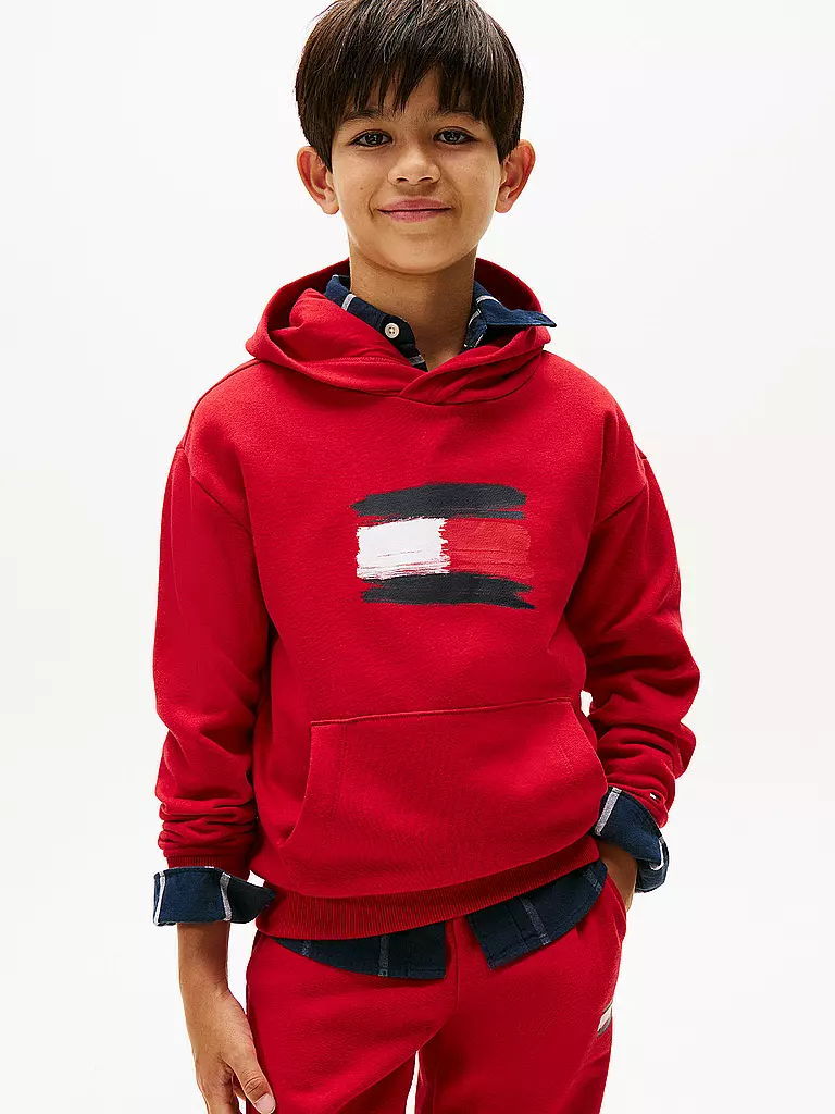 TOMMY HILFIGER | Jungen Kapuzensweater - Hoodie | rot