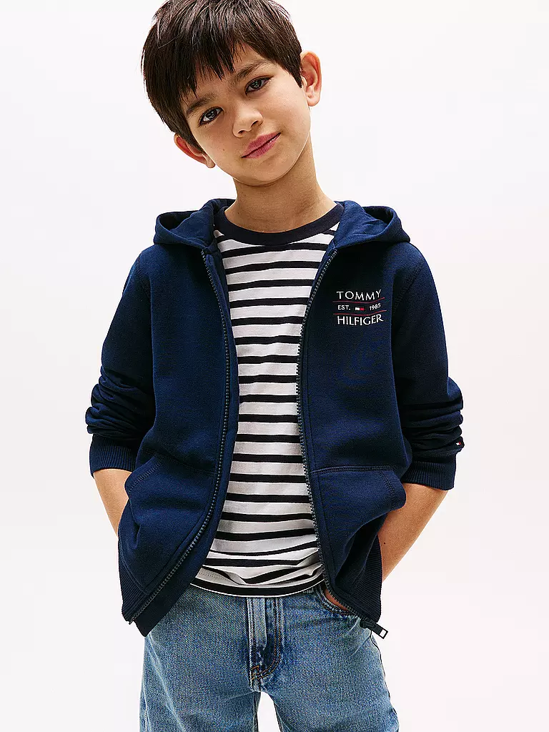 TOMMY HILFIGER | Jungen Kapuzensweatjacke | dunkelblau