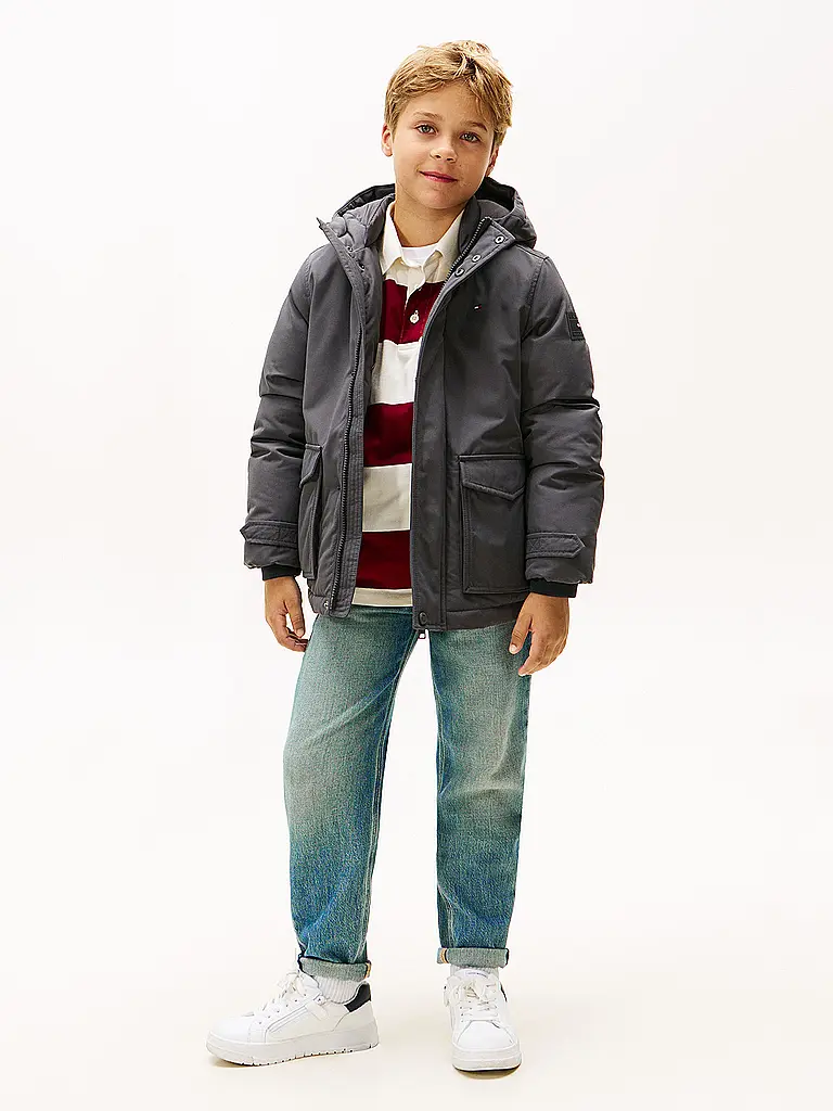 TOMMY HILFIGER | Jungen Parka  | grau
