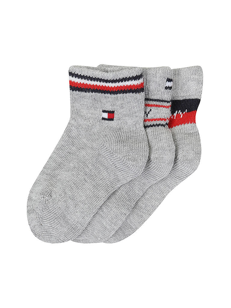 TOMMY HILFIGER | Jungen Socken 3er Pkg grey melange/tommy orignial | hellgrau