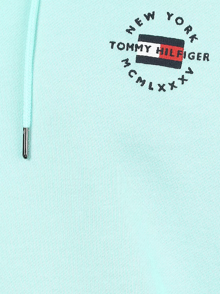 TOMMY HILFIGER | Kapuzensweater - Hoodie " Circle Chest Corp "  | türkis