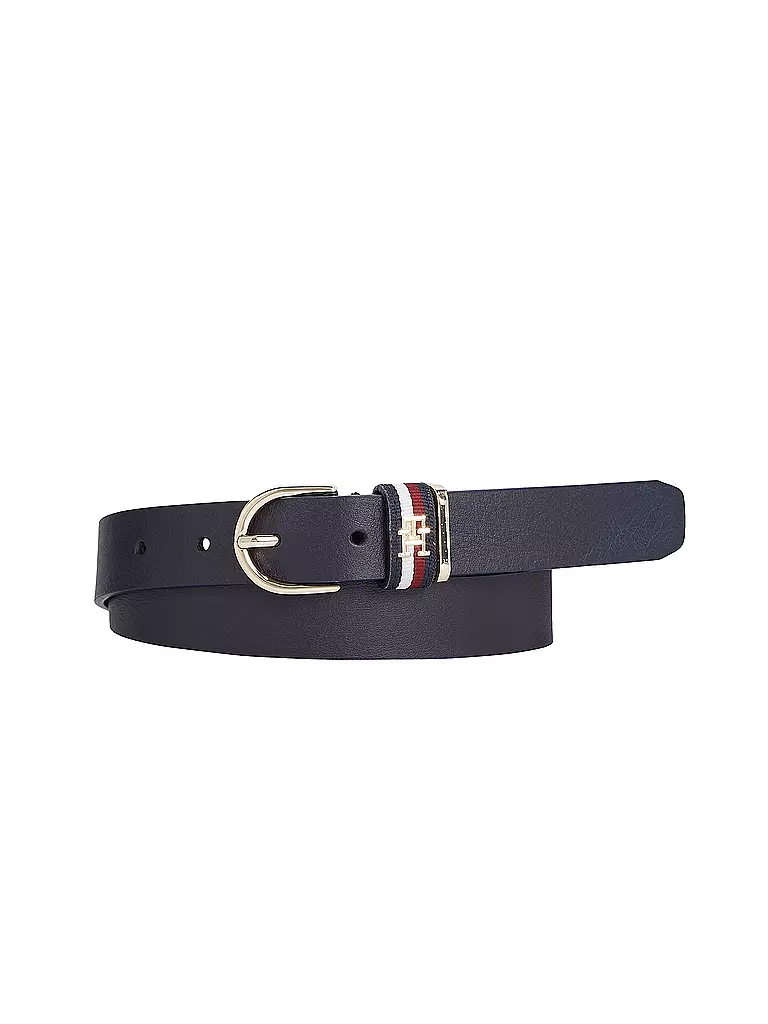 TOMMY HILFIGER Ledergürtel dunkelblau