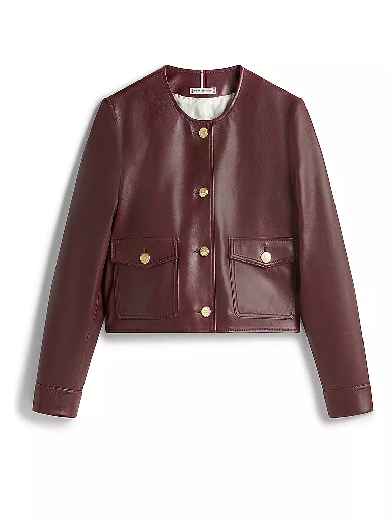 TOMMY HILFIGER | Lederjacke | dunkelrot