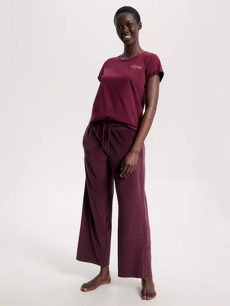 TOMMY HILFIGER | Loungewear Hose  | dunkelrot