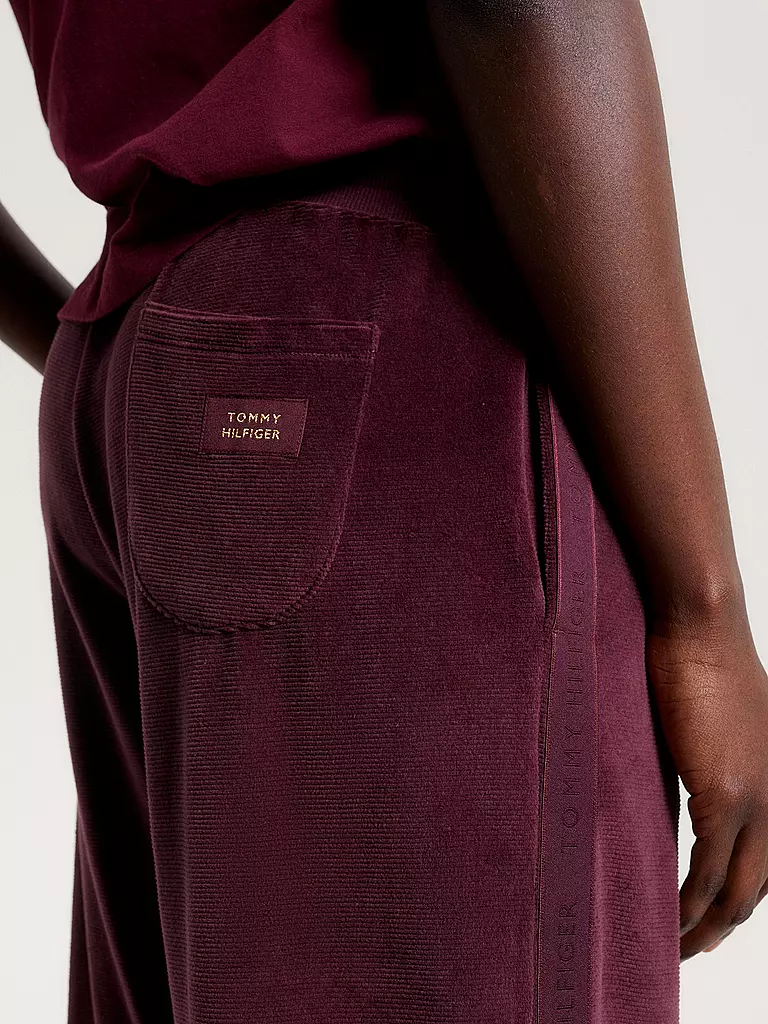 TOMMY HILFIGER | Loungewear Hose  | dunkelrot
