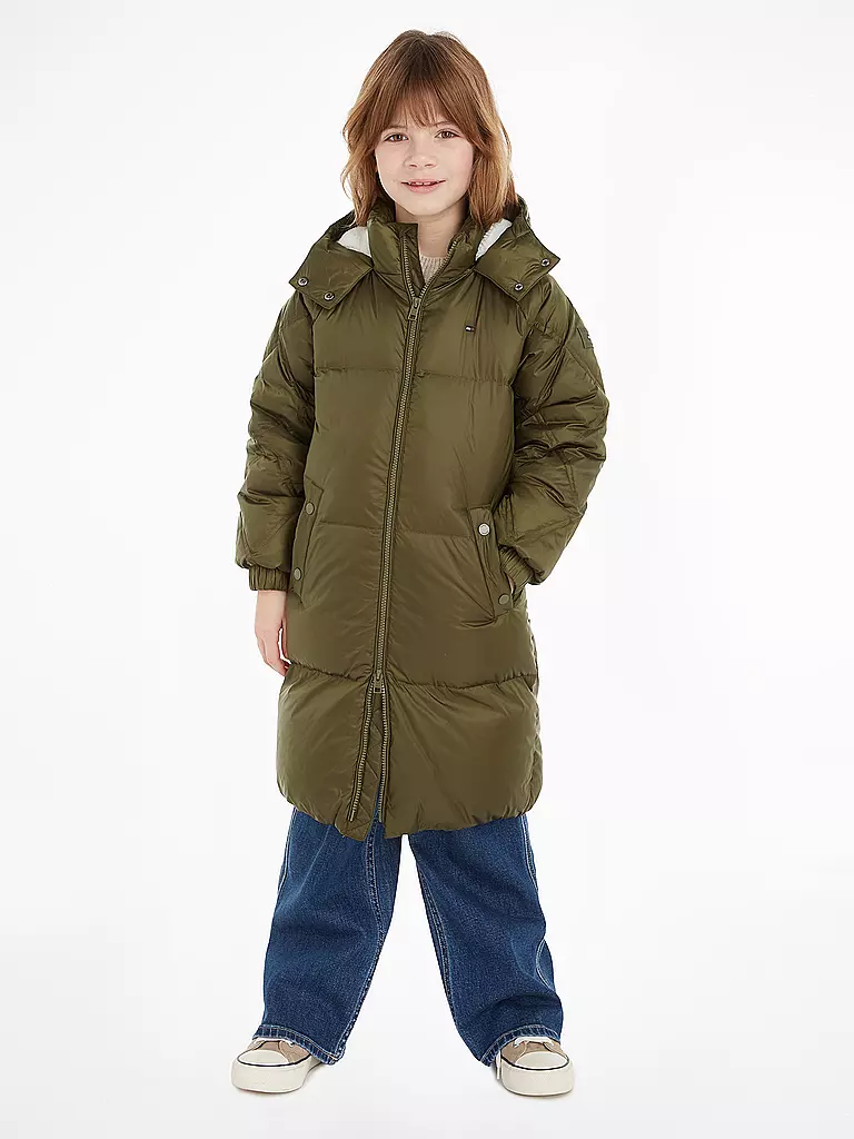 TOMMY HILFIGER | Mädchen Daunenmantel | dunkelgrün