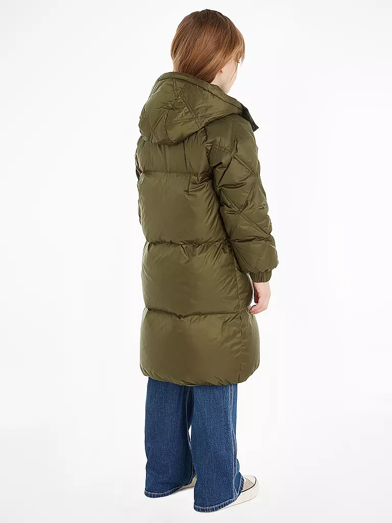 TOMMY HILFIGER | Mädchen Daunenmantel | dunkelgrün