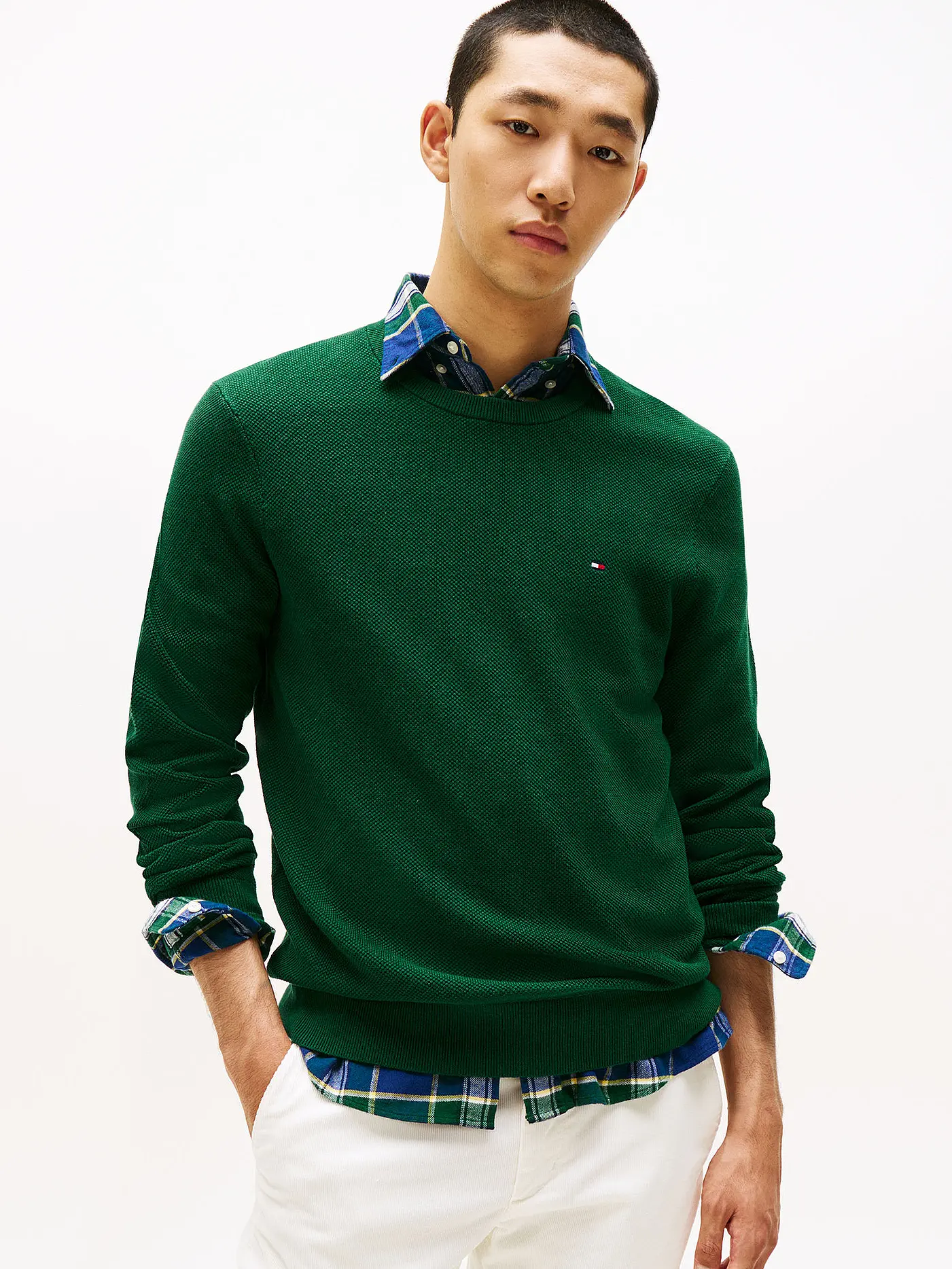 TOMMY HILFIGER | Pullover  | dunkelgrün