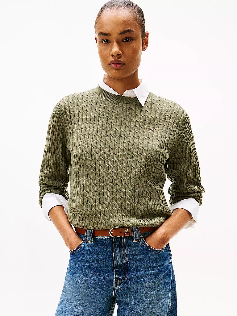 TOMMY HILFIGER | Pullover  | dunkelgrün