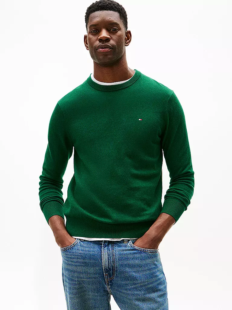 TOMMY HILFIGER | Pullover  | dunkelgrün