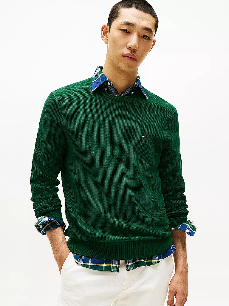 TOMMY HILFIGER | Pullover  | dunkelgrün