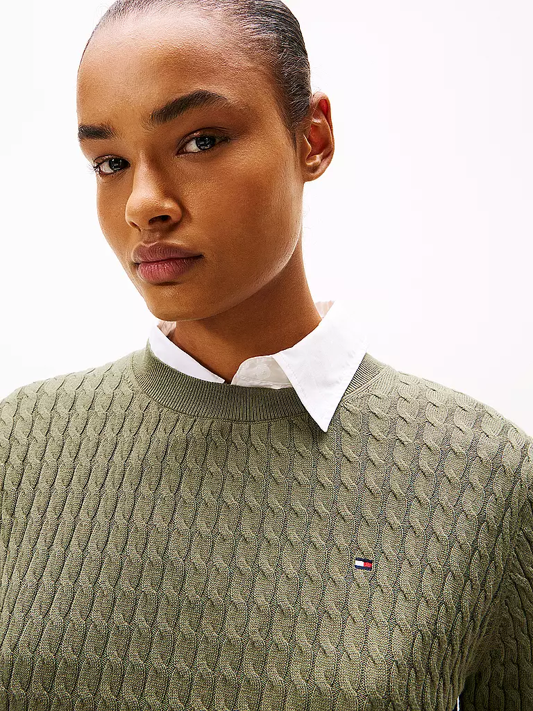 TOMMY HILFIGER | Pullover  | dunkelgrün