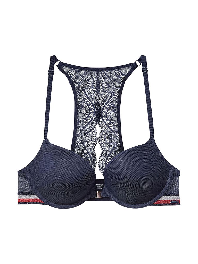 TOMMY HILFIGER | Push-Up BH "Bianca Lace Stripe" | blau