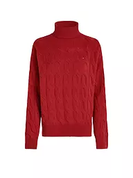 TOMMY HILFIGER | Rollkragenpullover  | rot