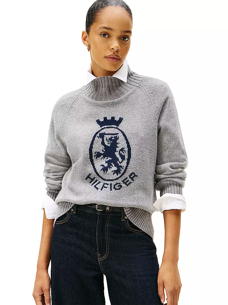 TOMMY HILFIGER | Rollkragenpullover  | hellgrau
