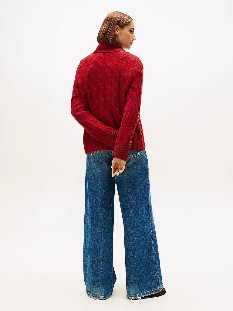 TOMMY HILFIGER | Rollkragenpullover  | rot