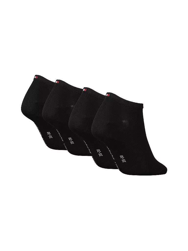 TOMMY HILFIGER | Sneaker Socken 4er Pkg. Black | schwarz
