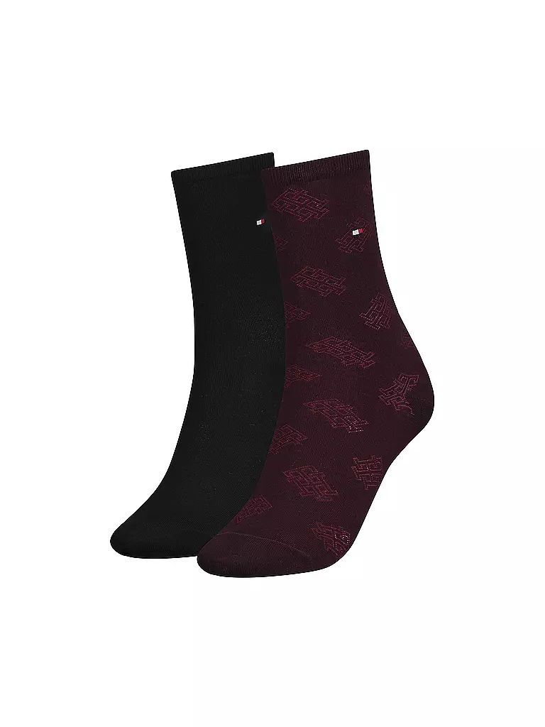 TOMMY HILFIGER | Socken 2-er Pkg burgundy | dunkelrot