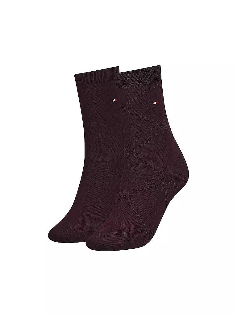 TOMMY HILFIGER | Socken 2-er Pkg. burgundy | dunkelrot