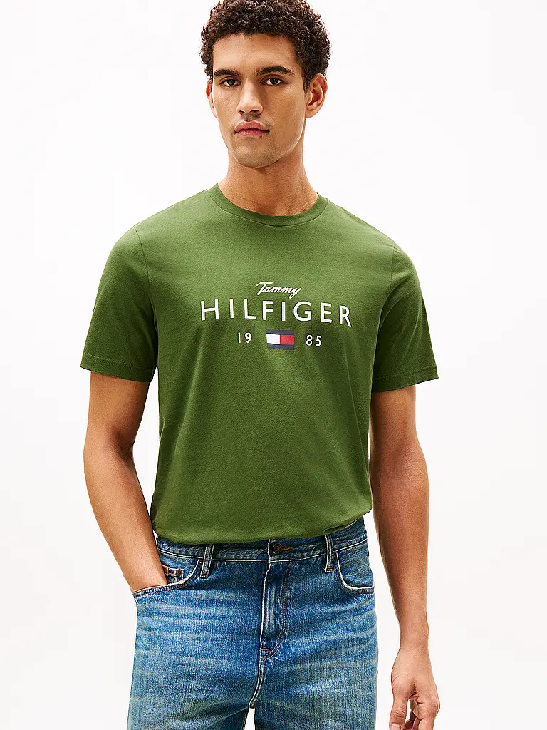 TOMMY HILFIGER | T-Shirt  | Dunkelgrün