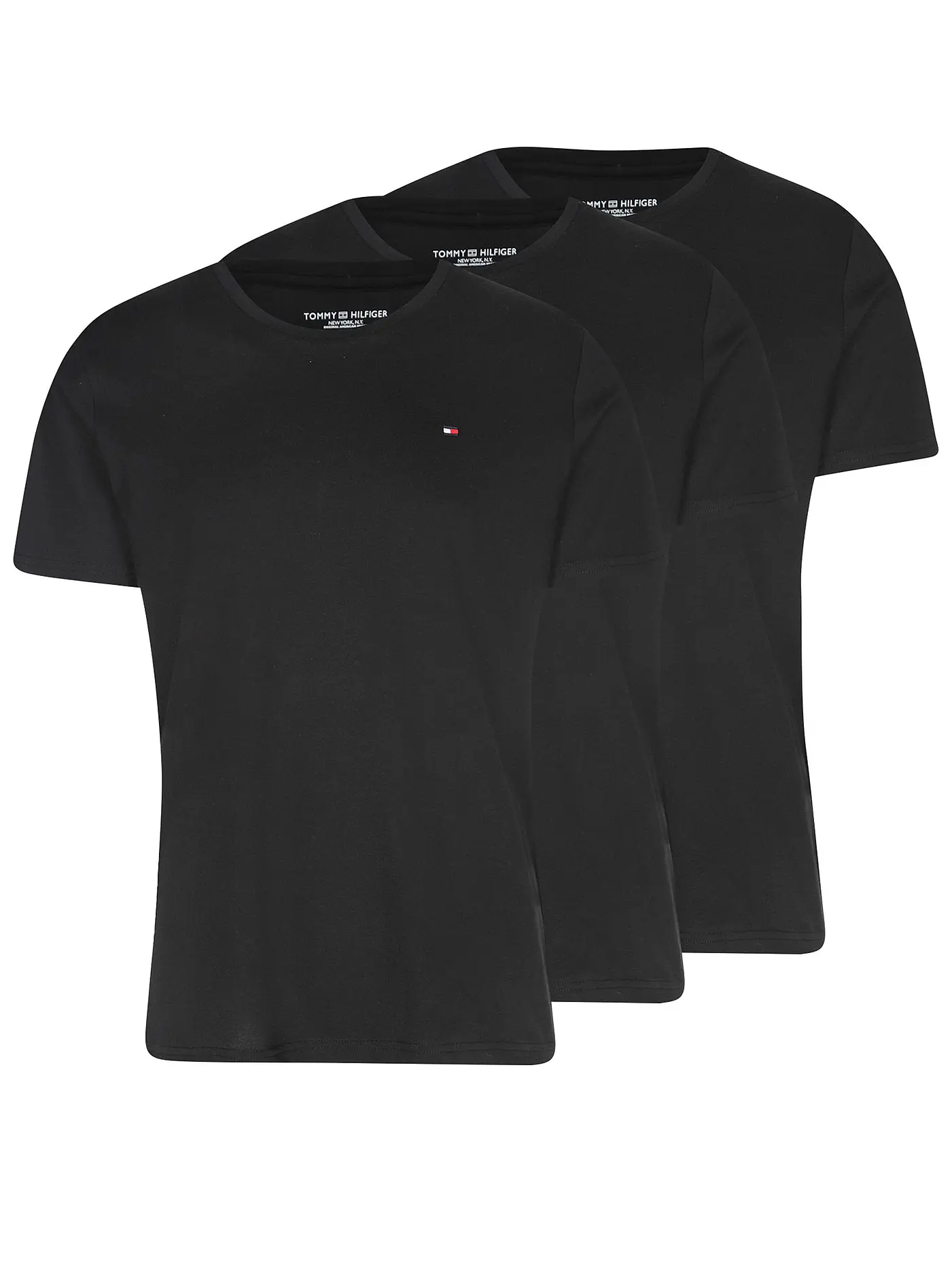 TOMMY HILFIGER | T-Shirt 3er Pkg  | schwarz