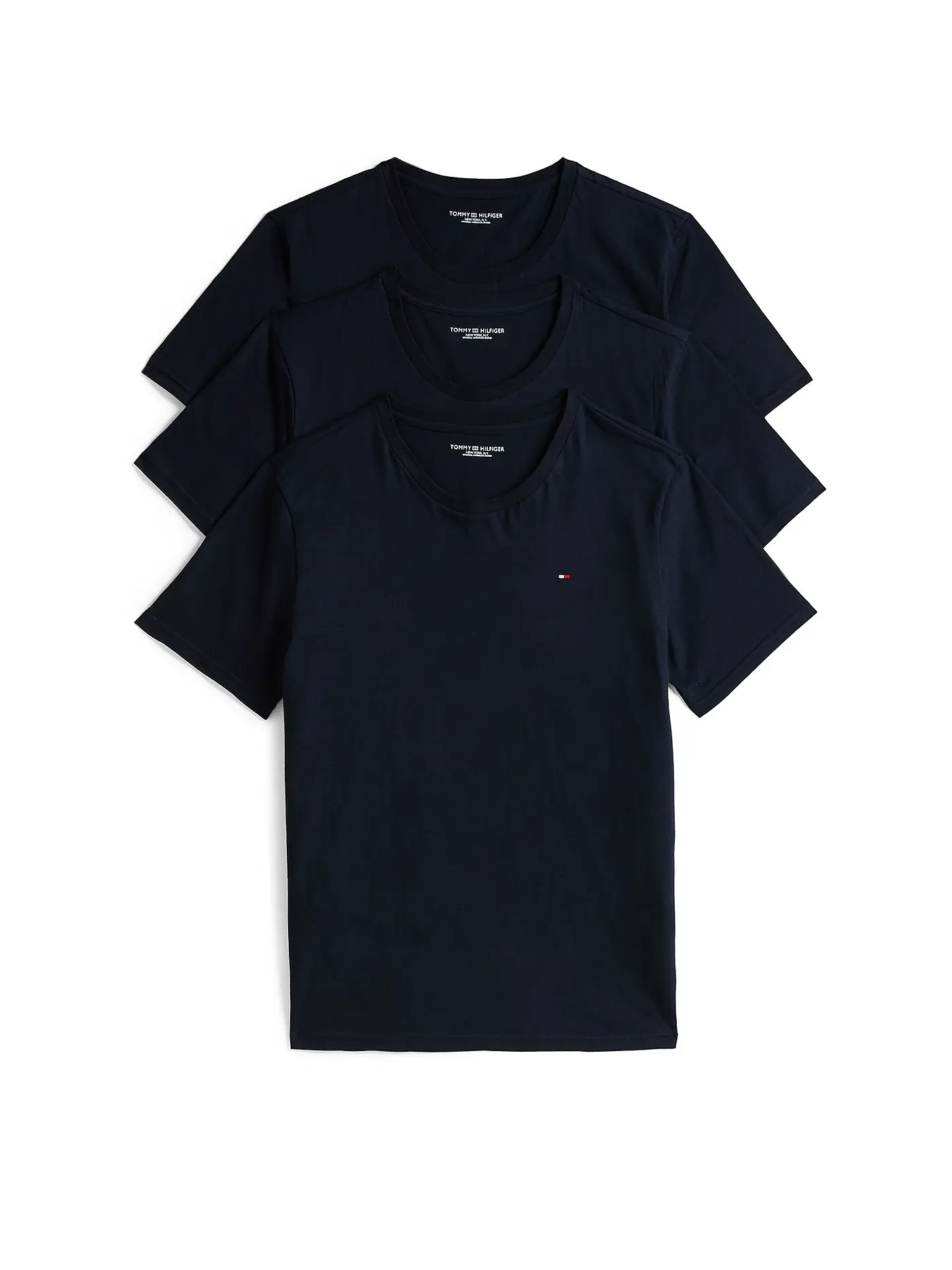 TOMMY HILFIGER | T-Shirt 3er Pkg  | schwarz