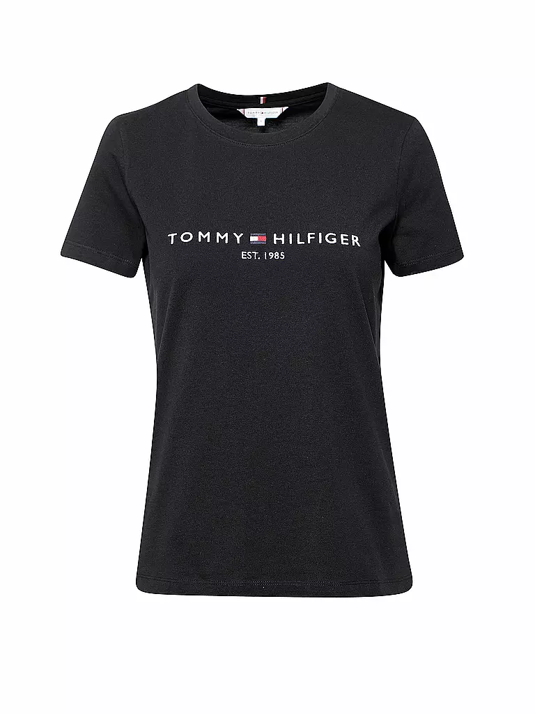 TOMMY HILFIGER | T-Shirt Regular Fit  | schwarz