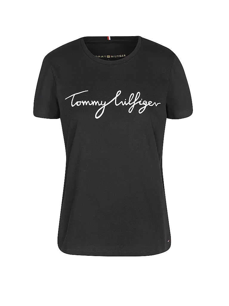 TOMMY HILFIGER | T-Shirt Regular Fit  | schwarz