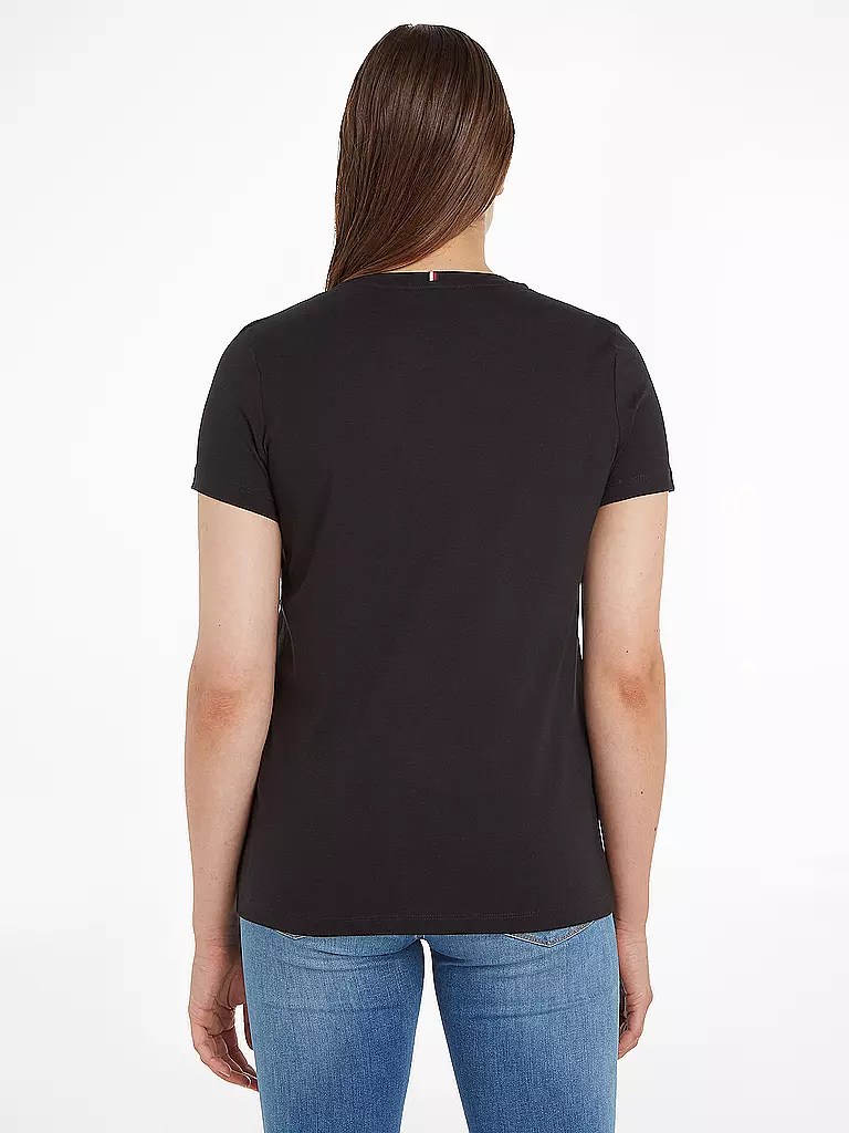 TOMMY HILFIGER | T-Shirt Regular Fit  | schwarz